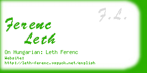 ferenc leth business card